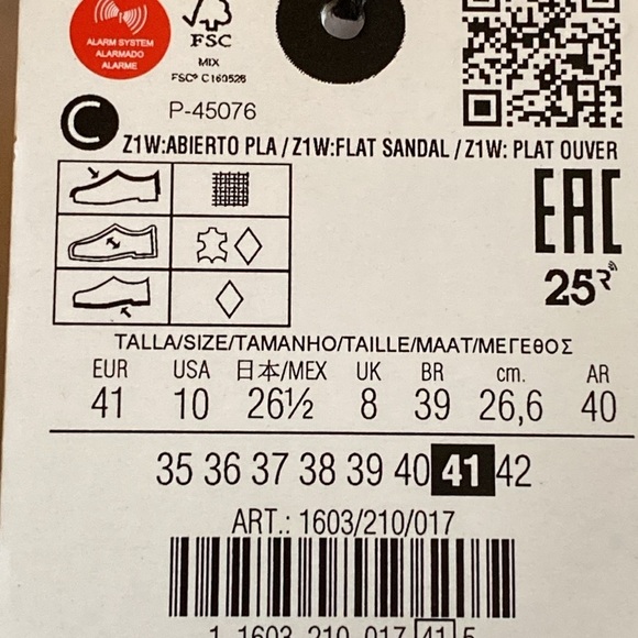 NWT. Zara Denim Blue Flat Slider Sandals with Studs. Size 10. - Picture 7 of 8